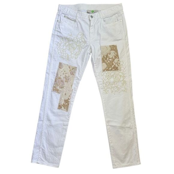 Stella McCartney Gold Patchwork Embroidery Boyfriend Jeans 31 - Picture 5 of 15